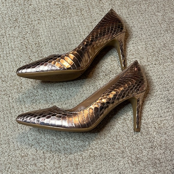 Calvin Klein Shoes - Calvin Klein heels rose gold snakeskin size 6.5